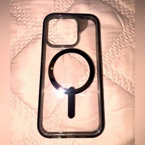 Black and clear ZAGG iPhone 15 pro case